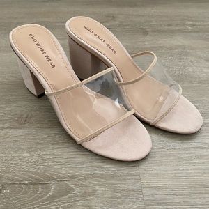 Who What Wear Suede & Vinyl Mule